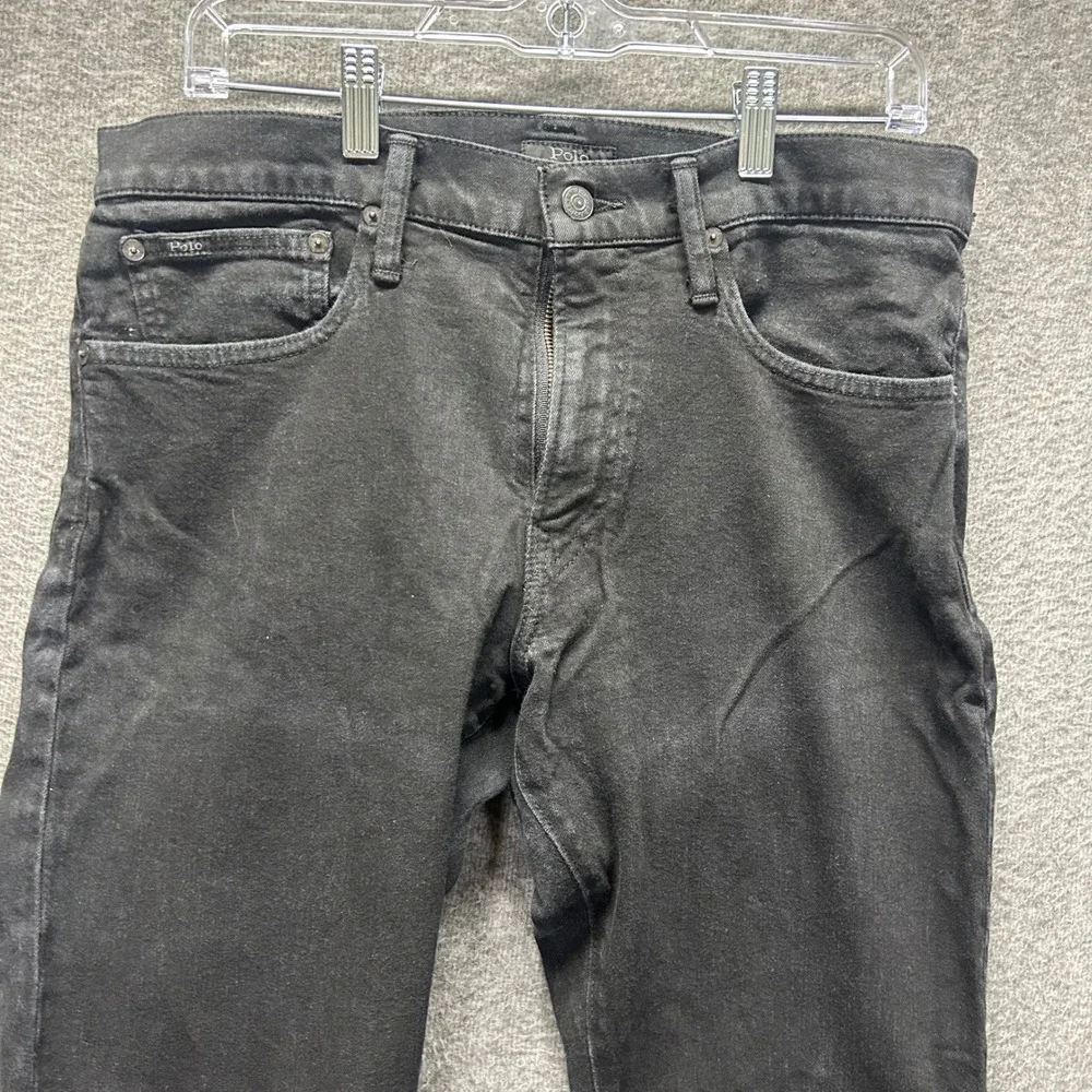 Polo Ralph Lauren Varick Slim Straight Jeans Mens 32x34 Faded Black Denim Pants